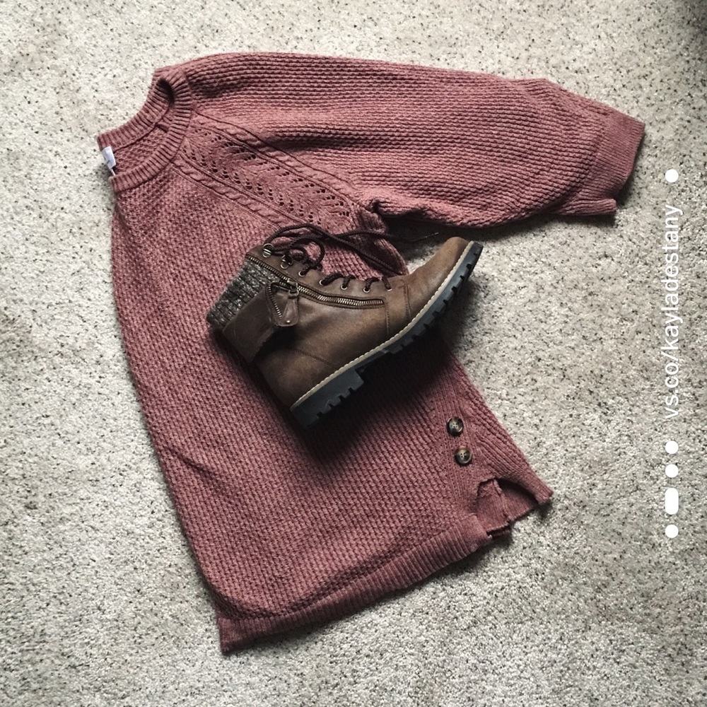 Mauve Plus Size Knit Sweater